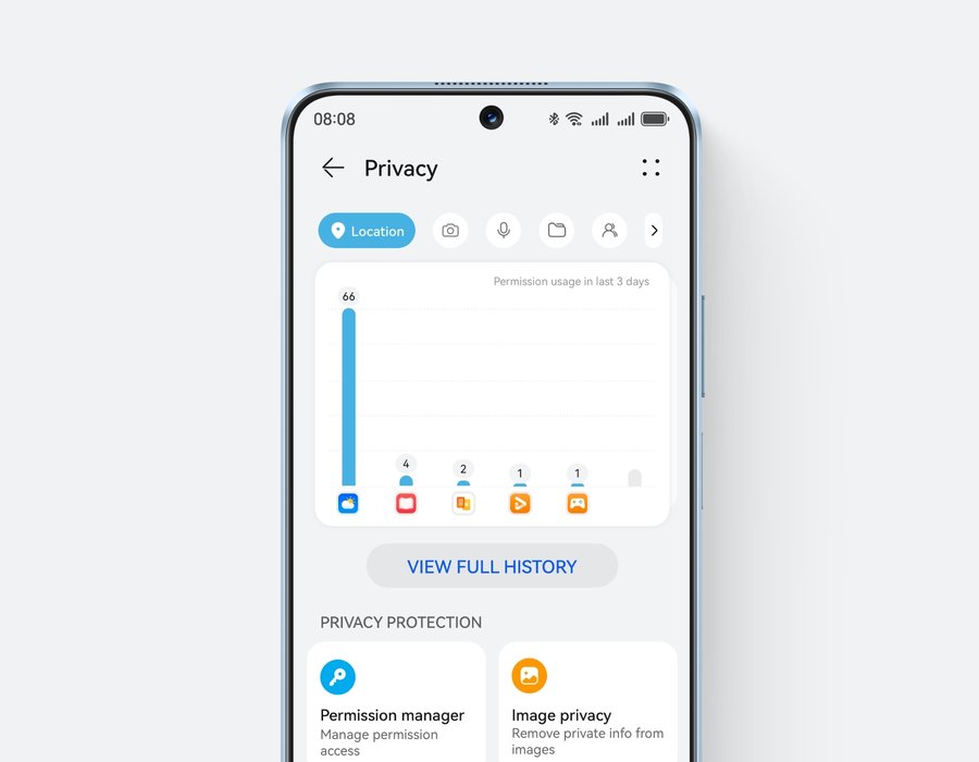 HUAWEI nova 13i's Privacy Center screen