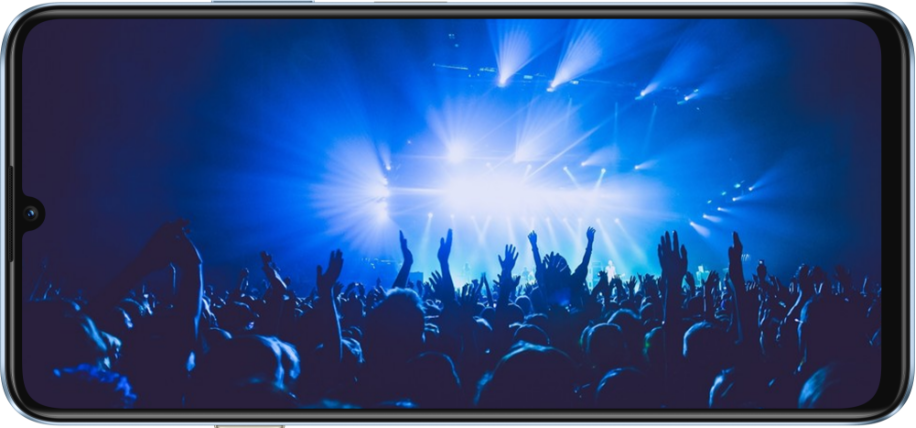 HUAWEI nova Y72S displaying a concert image, demonstrating good audio quality