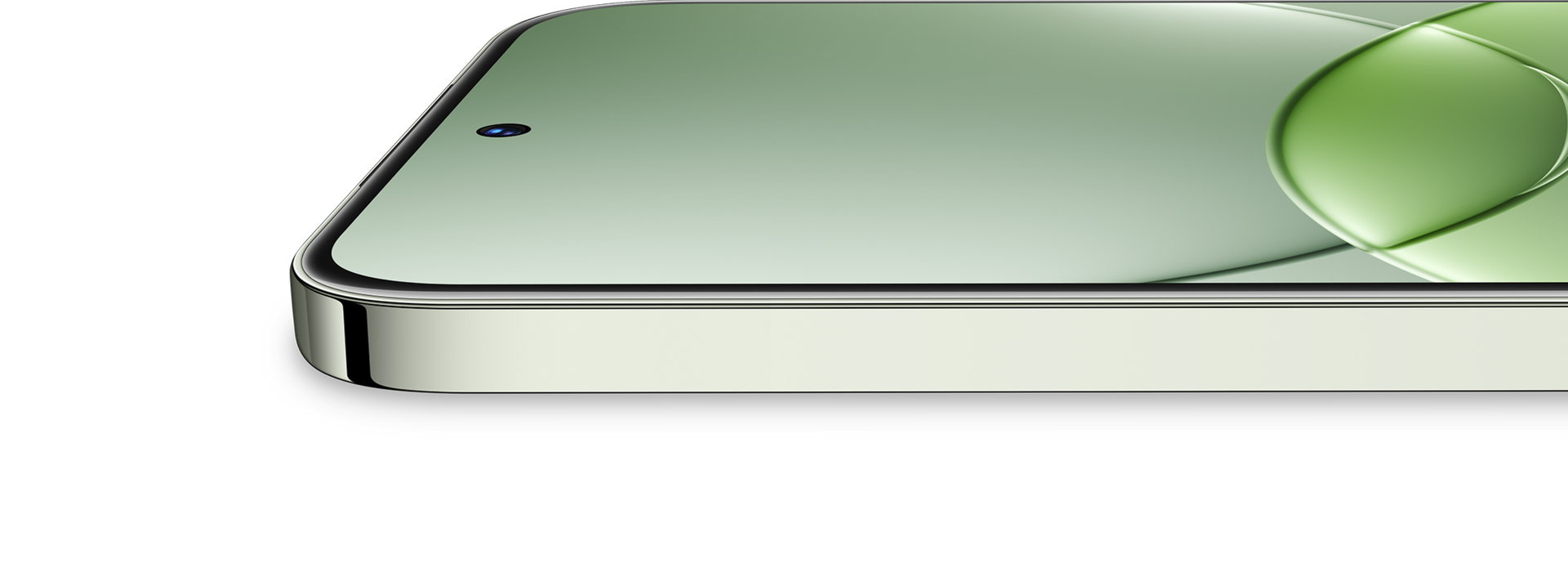 Angled front view of HUAWEI nova 13, demonstrating front camera details