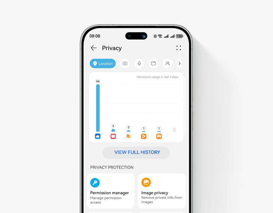 Privacy Centre on HUAWEI nova 15 Pro