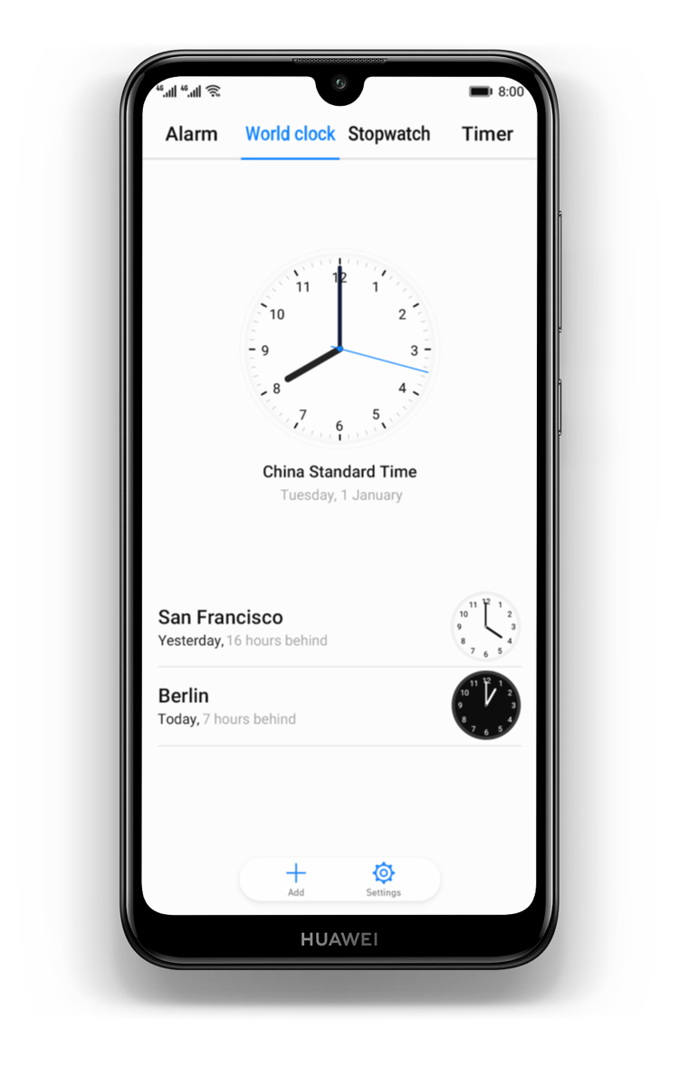 HUAWEI-Y7-2019-easy-mode-clock