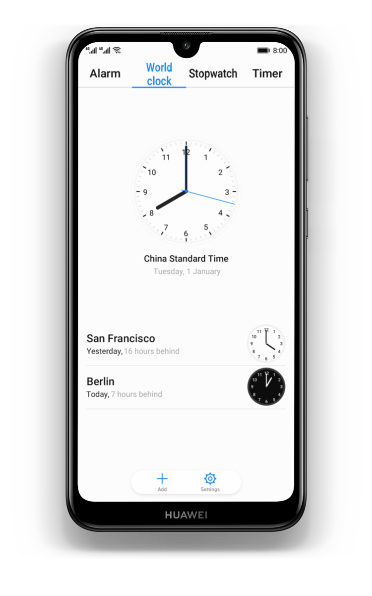 HUAWEI-Y7-2019-easy-mode-clock