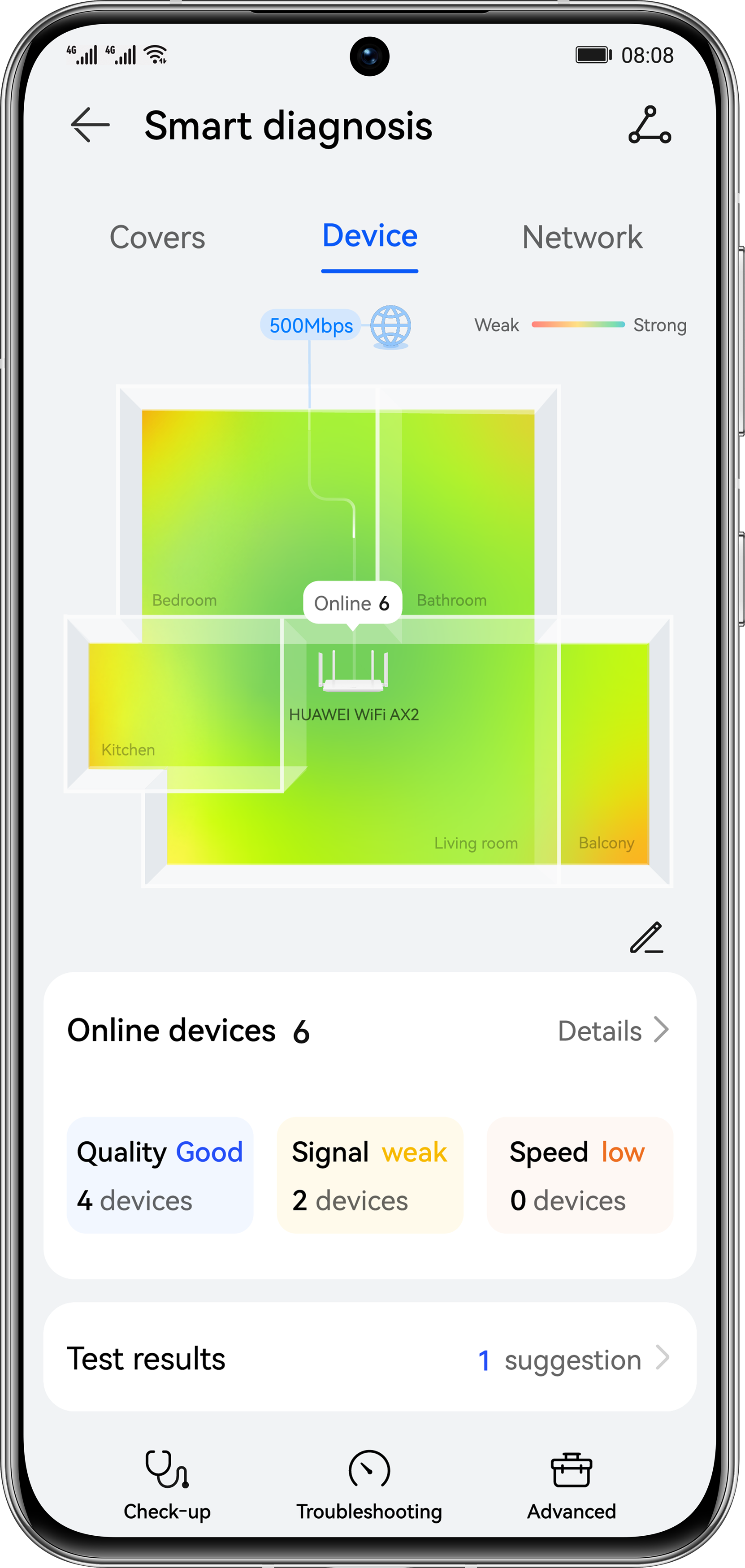 HUAWEI WiFi AX2 smart diagnostics