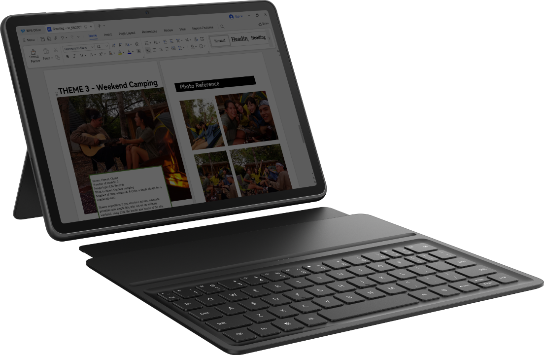 HUAWEI MatePad 11.5's interface, showing the WPS Office feature.