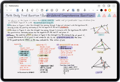 HUAWEI MatePad 11.5 S 2026 screen image, demonstrating note-taking with HUAWEI Notes