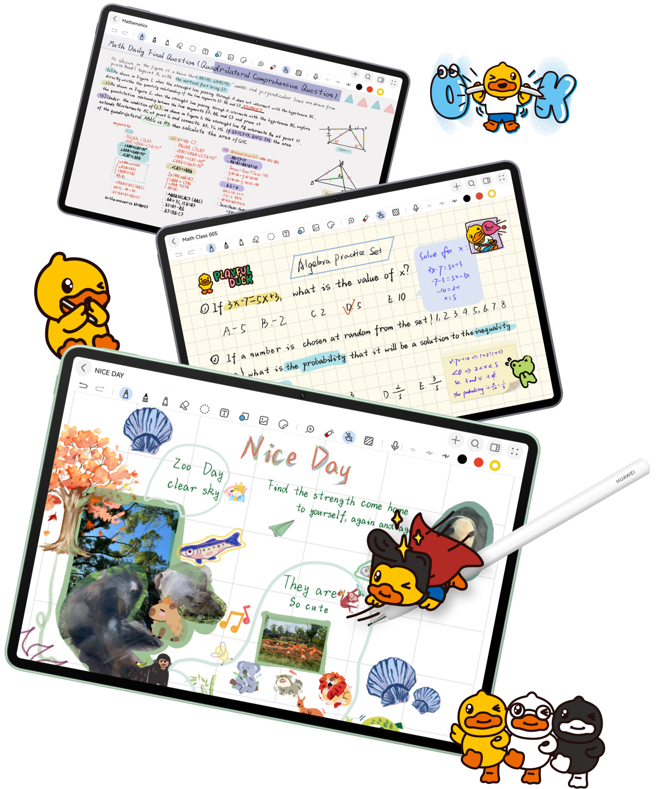 HUAWEI MatePad 11.5 S 2026 screen image, demonstrating note-taking with HUAWEI Notes