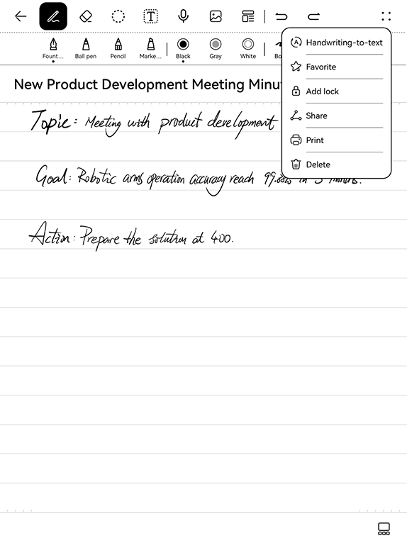 HUAWEI MatePad Paper Convert Handwritten Notes to Text