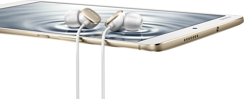 HUAWEI MediaPad M3 with AKG earphones.