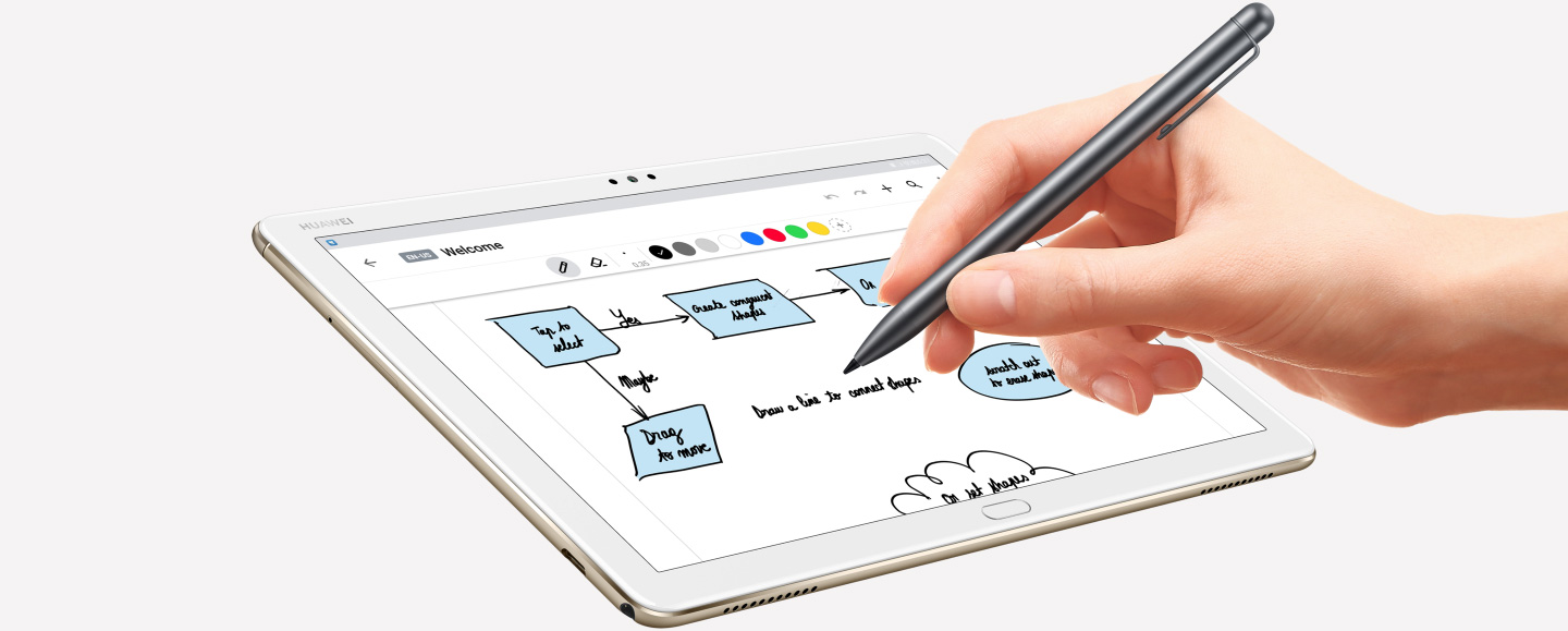 Huawei mediapad m5 lite showing m-pen functions