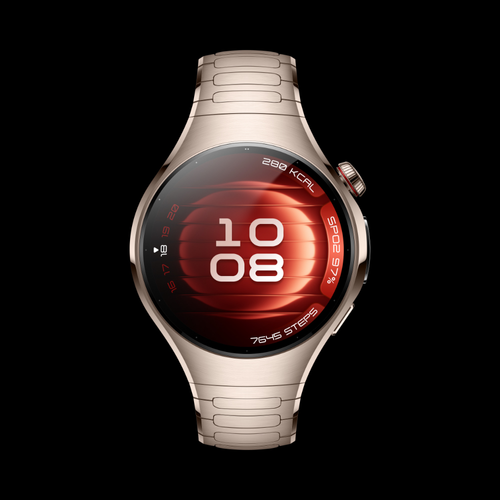 HUAWEI WATCH 5 42mm Sand Gold, with 316L stainless steel case and titanium strap