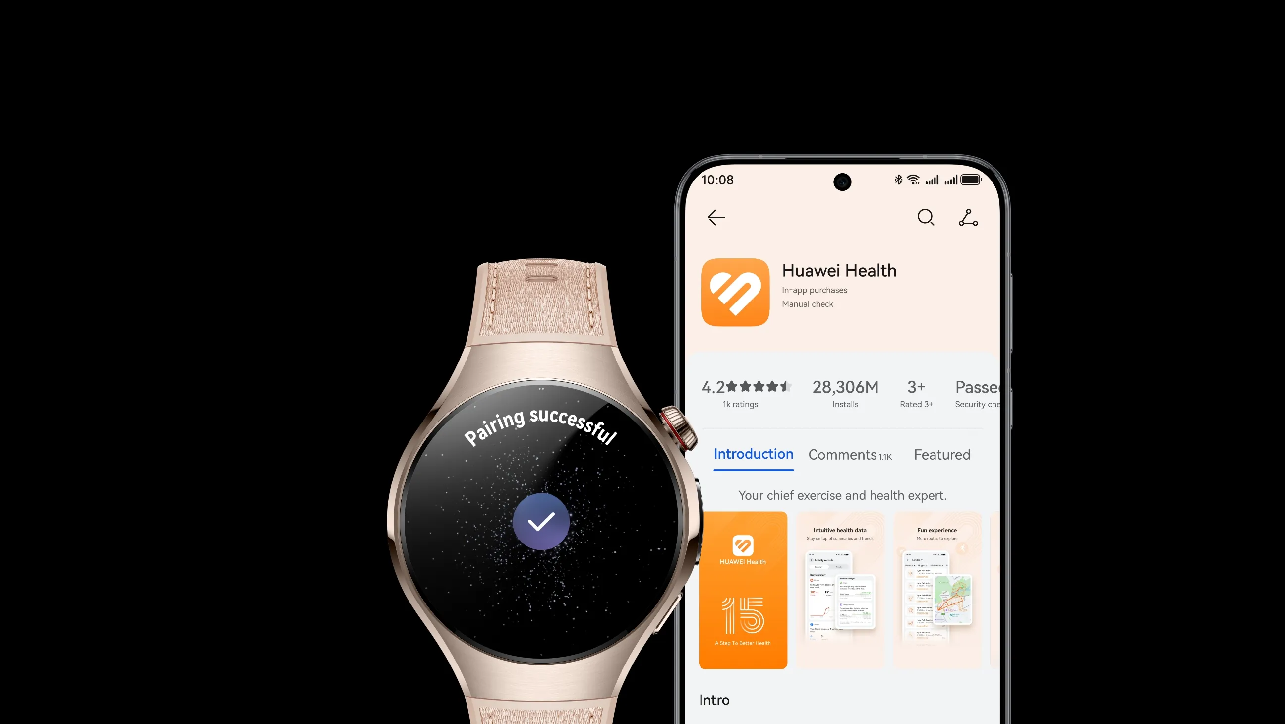 Εικόνα του SMART WATCH HUAWEI 5 46MM 1.5in 55020EWB BT V 5.2 ΑΔΙΑΒΡΟΧΟ BLACK GR