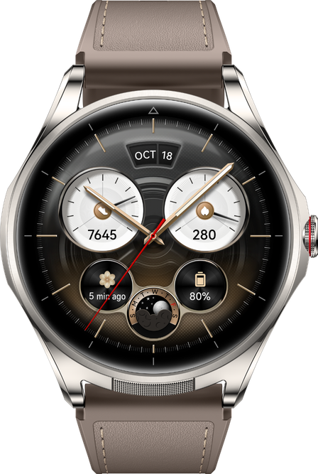 HUAWEI WATCH Buds 2 front and side views, show the black and brown colors