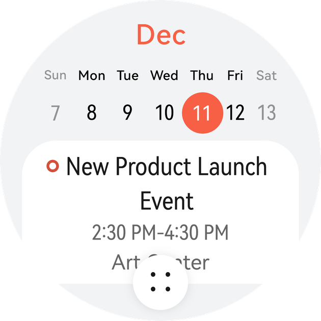 HUAWEI WATCH Buds 2 calendar interface, show the smart assistant feature