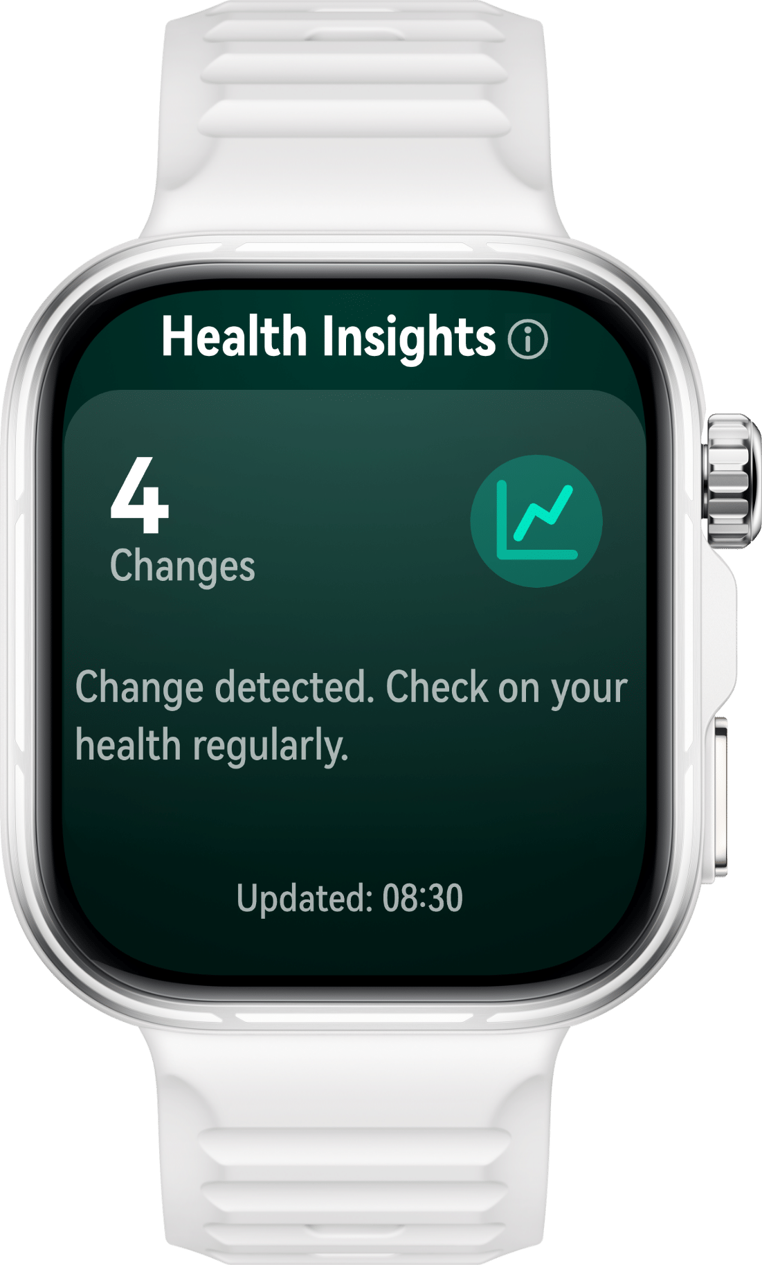 HUAWEI WATCH FIT 5 Pro screen showing health insights with stress, exercise duration, and sleep score