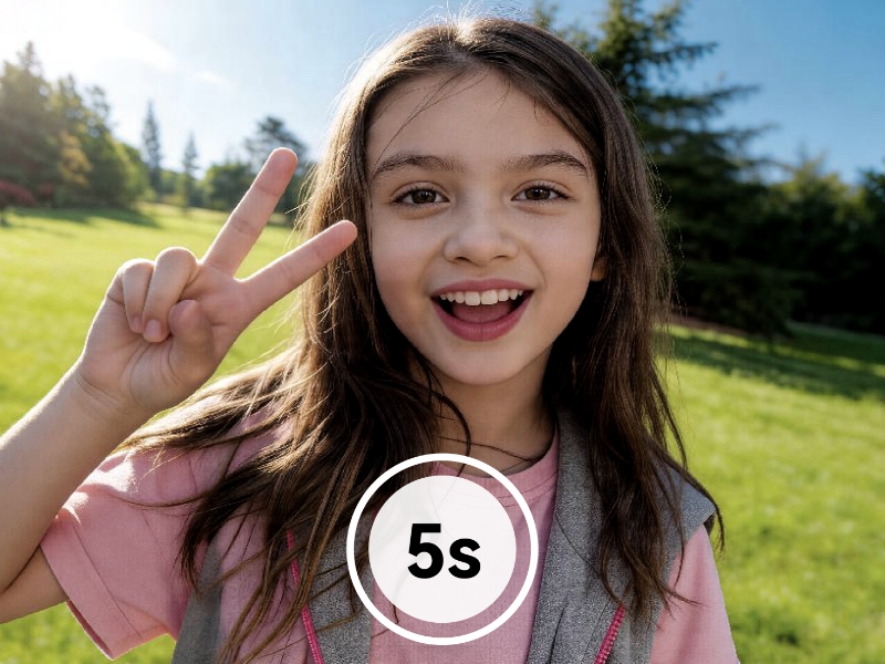 The child uses the watch to take fancy photos, showing the rich imaging functions of HUAWEI WATCH KIDS X1 Pro
