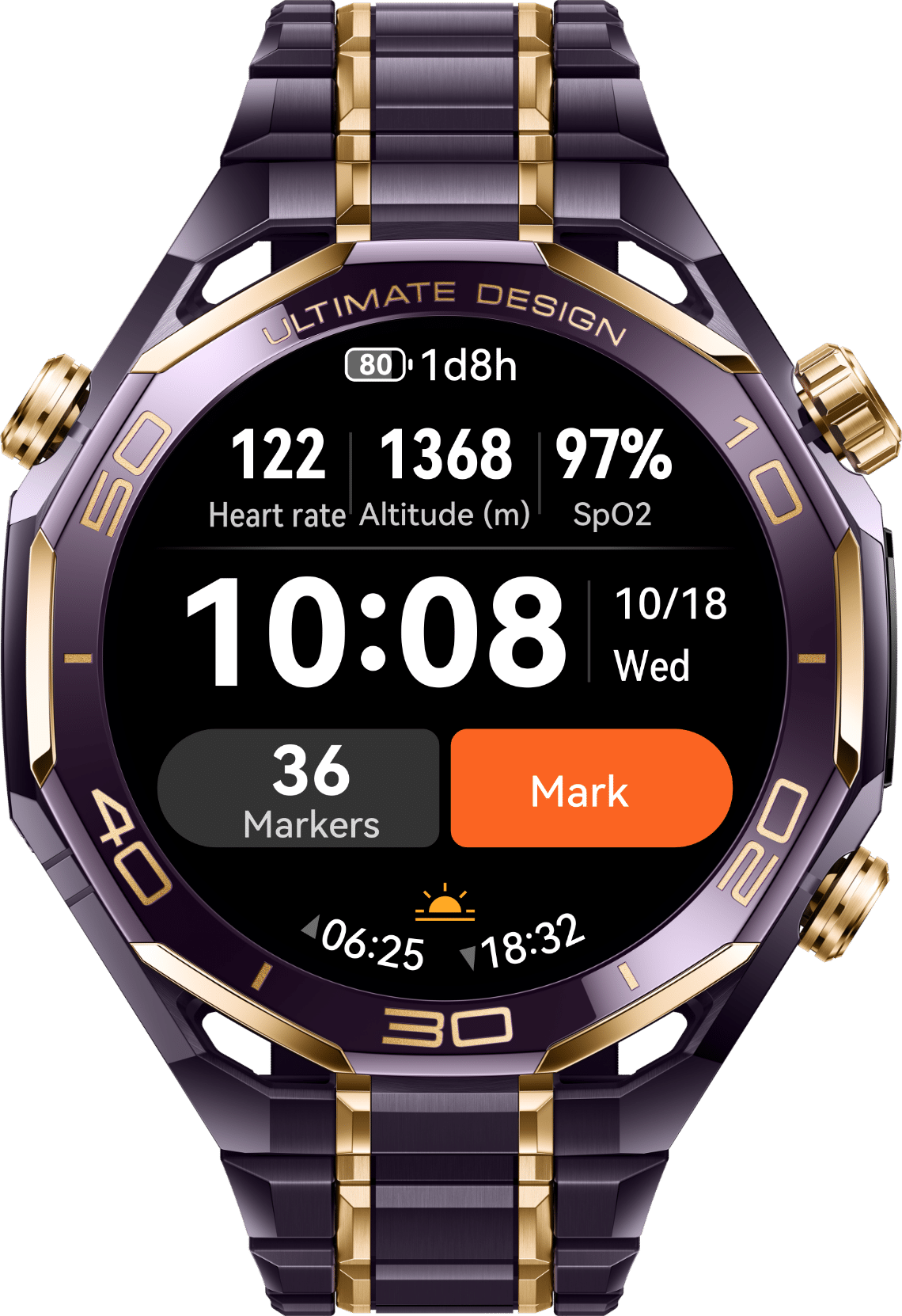 Pro-level Expedition mode on HUAWEI WATCH ULTIMATE DESIGN Royal Gold Edition