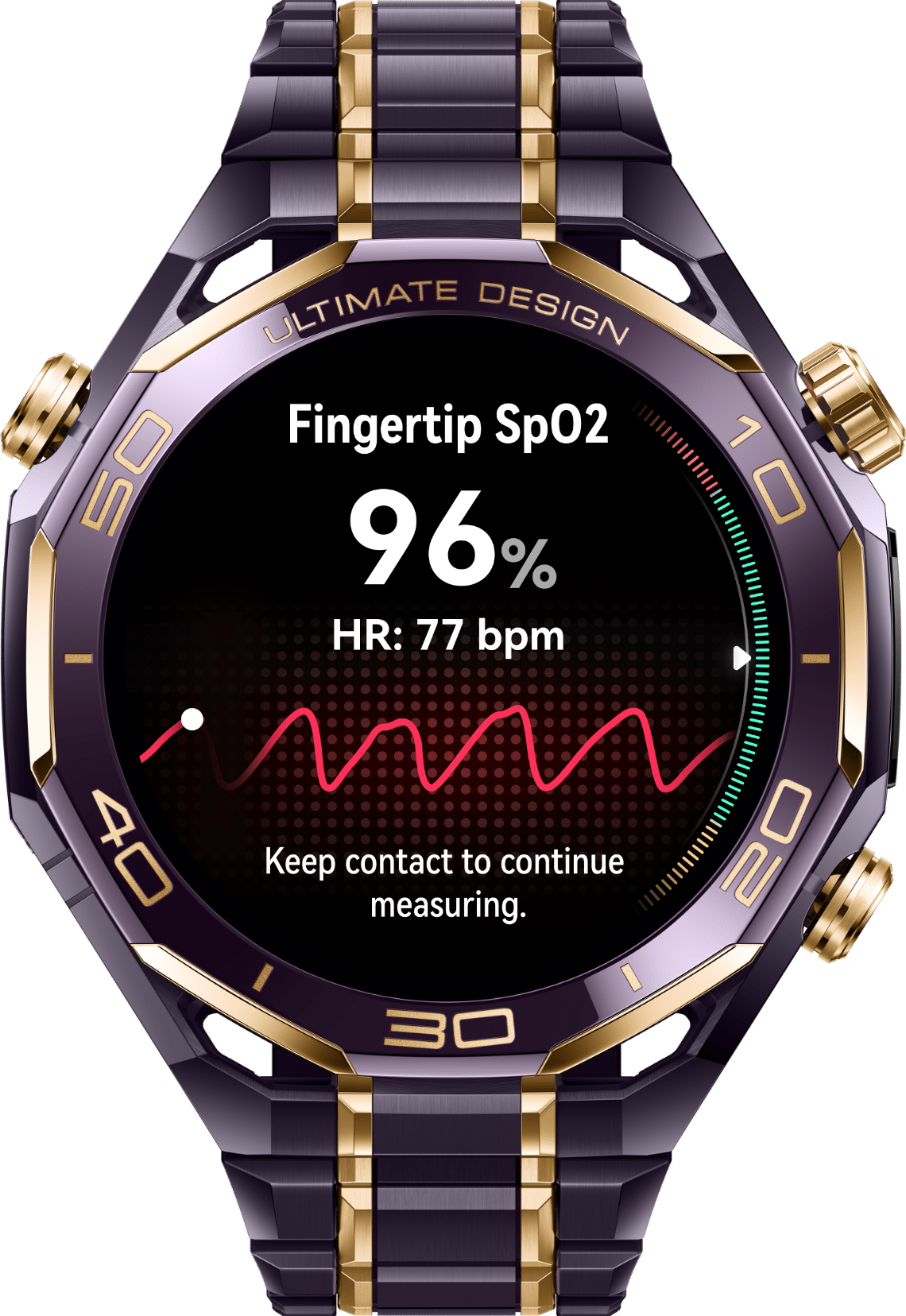 SpO2 monitoring on HUAWEI WATCH ULTIMATE DESIGN Royal Gold Edition