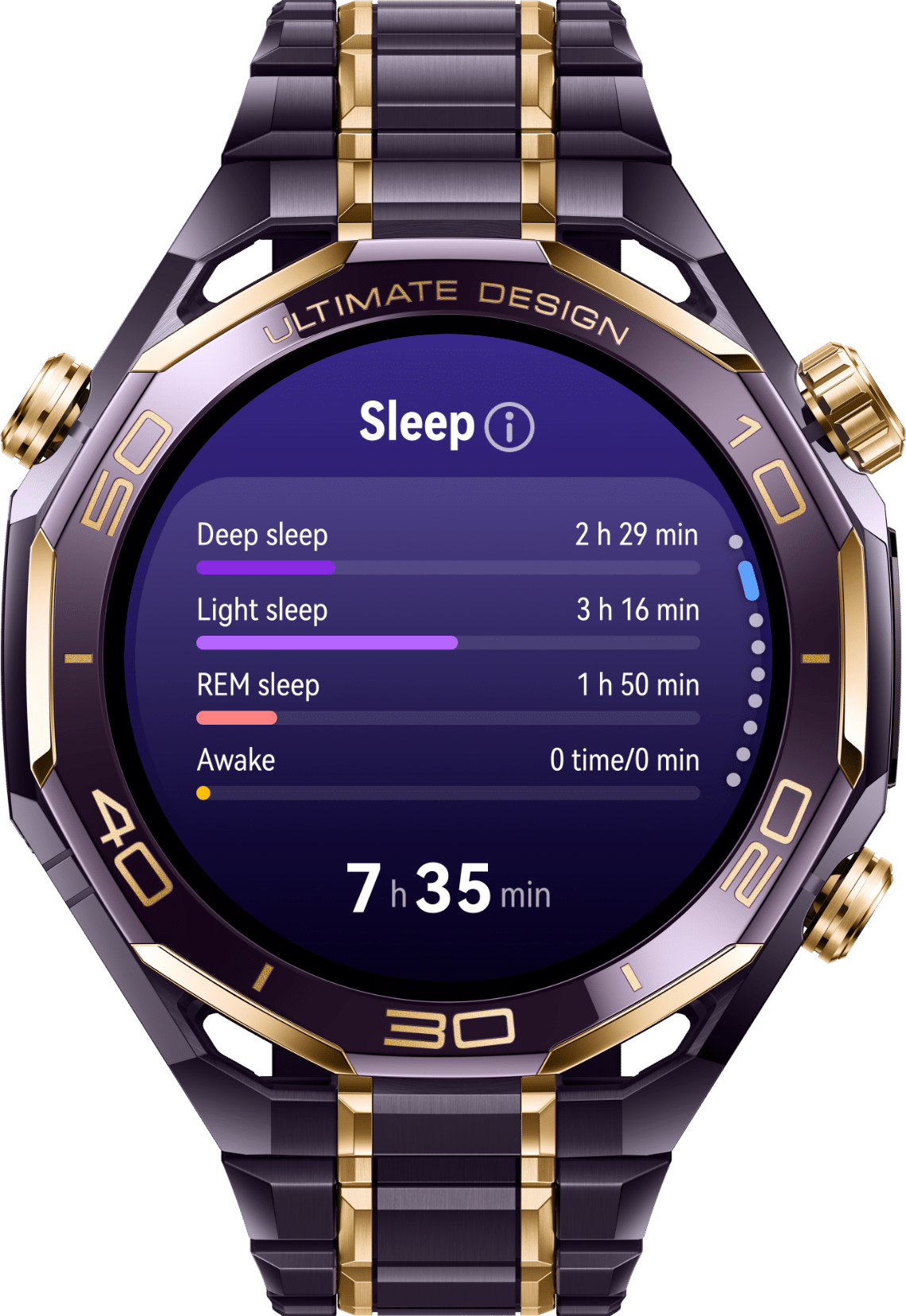 Sleep monitoring on HUAWEI WATCH ULTIMATE DESIGN Royal Gold Edition