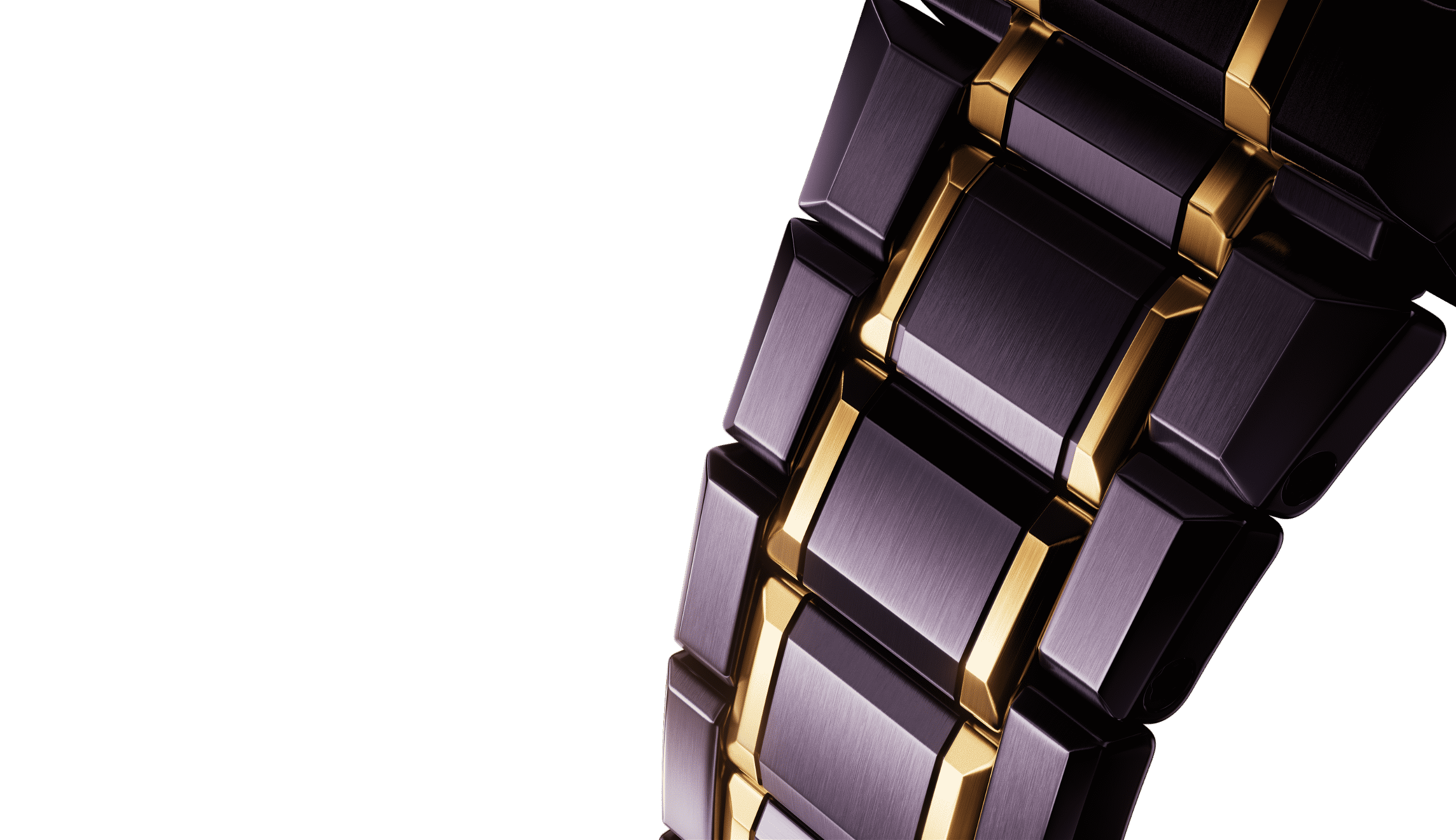 Titanium strap of HUAWEI WATCH ULTIMATE DESIGN Royal Gold Edition, highlighting the intricate details