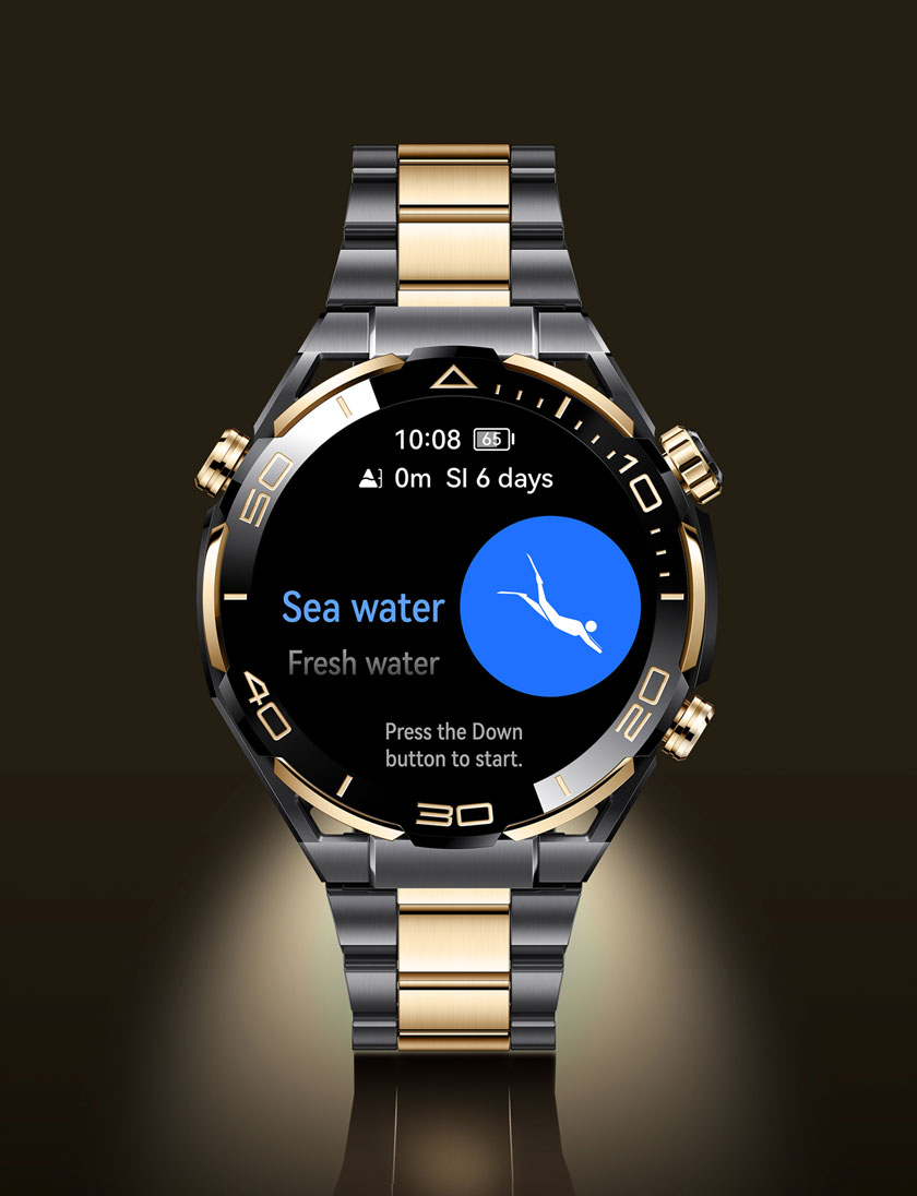 HUAWEI WATCH ULTIMATE DESIGN 100-metre water resistance during dives