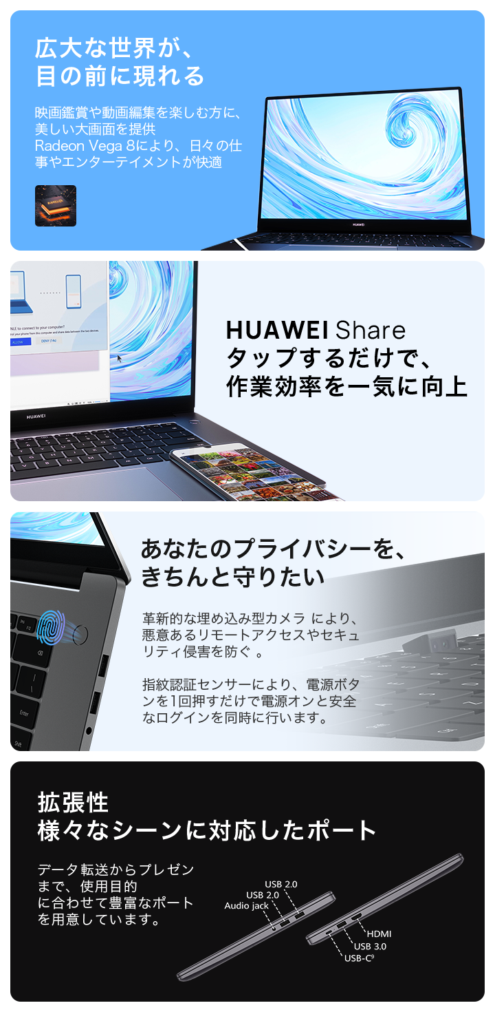 HUAWEI MateBook D 15 i5 を購入-HUAWEI JP