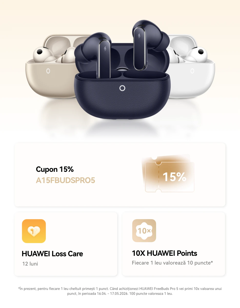 Cumpără HUAWEI FreeBuds Pro 5 - Sunet ultra-imersiv