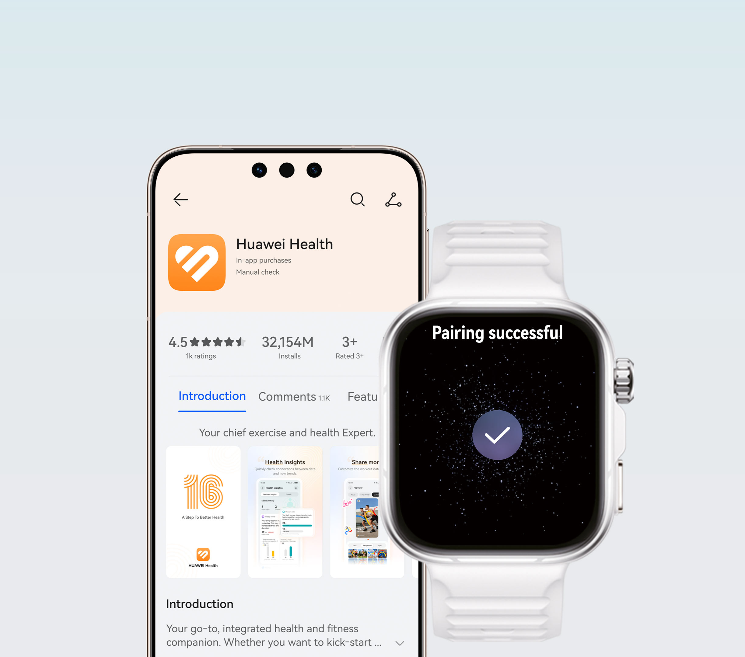 HUAWEI WATCH FIT 5 Pro Orange/ 1.92-Inch FullView LTPO Display/ Sapphire Glass & Titanium Bezel/ ECG/ Pro-Level Sports/ 10-Day Battery Life/ Compatible with iOS & Android/ NFC Payment