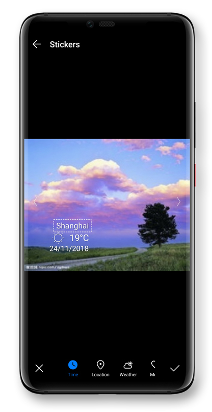 Camera and image watermark editing