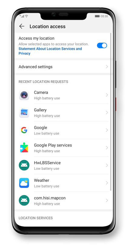 Managing your location information