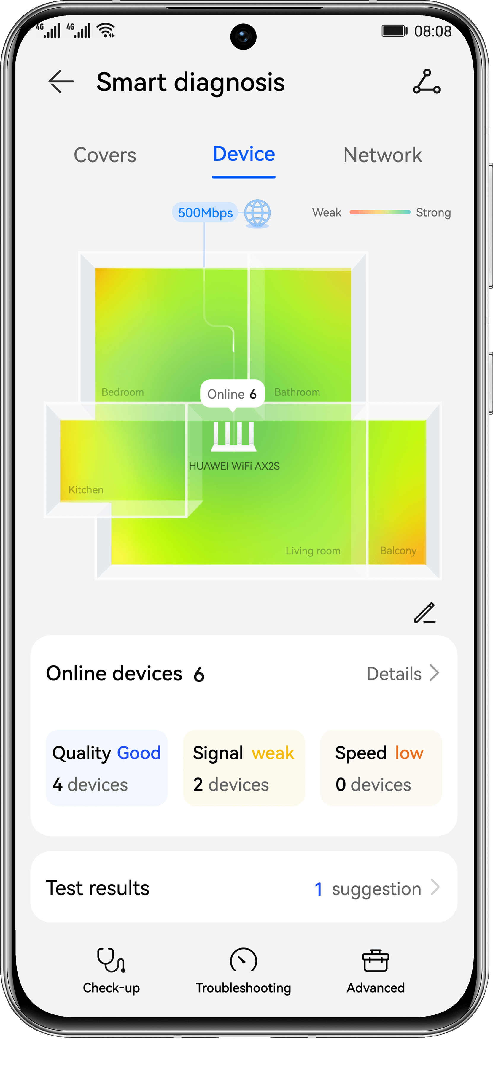 HUAWEI WiFi AX2 smart diagnostics