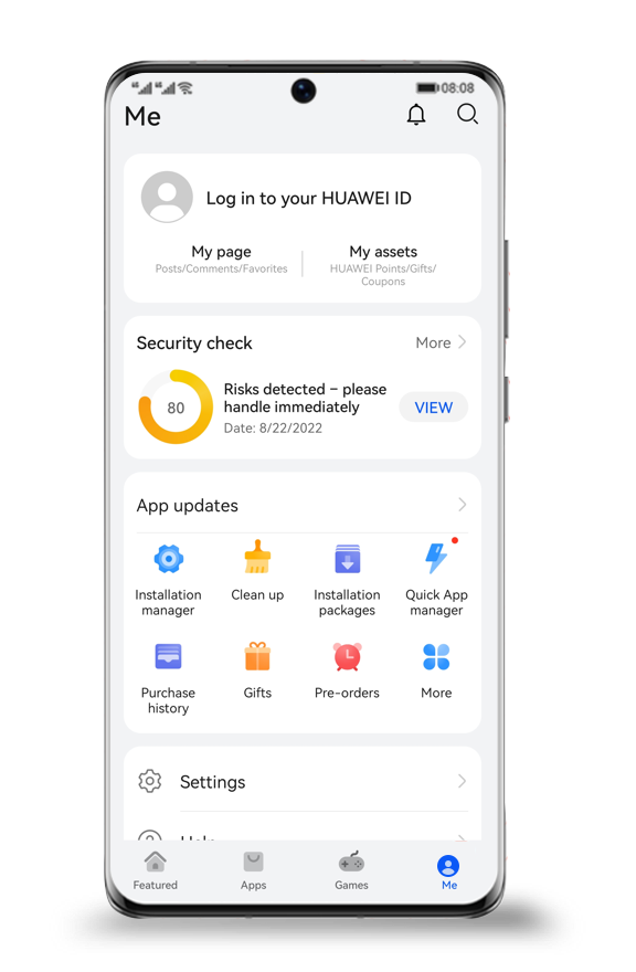 Iniciar y/o cerrar sesión / Cambiar la cuenta de usuario en HUAWEI AppGallery