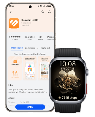 HUAWEI WATCH D2 and Huawei mobile phone interface diagram,showing the compatibility of Huawei WATCH D2