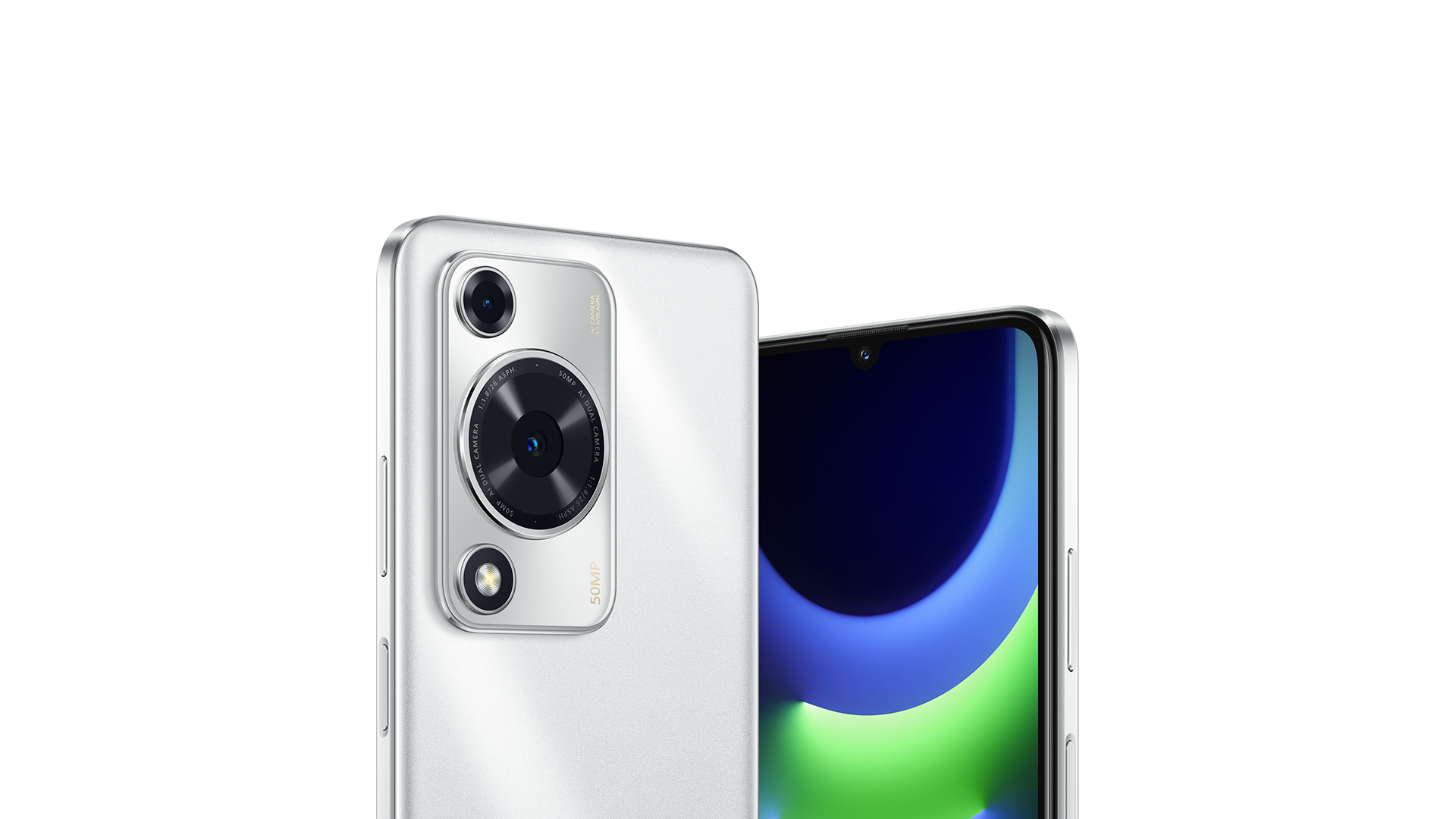 Front and rear views of HUAWEI nova Y63, demonstrating camera details