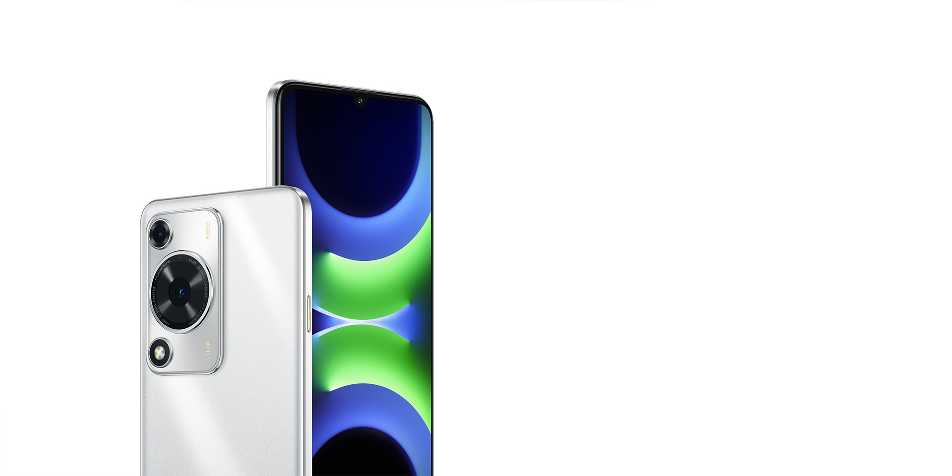 HUAWEI nova Y63's special angle image, showing the front and rear views