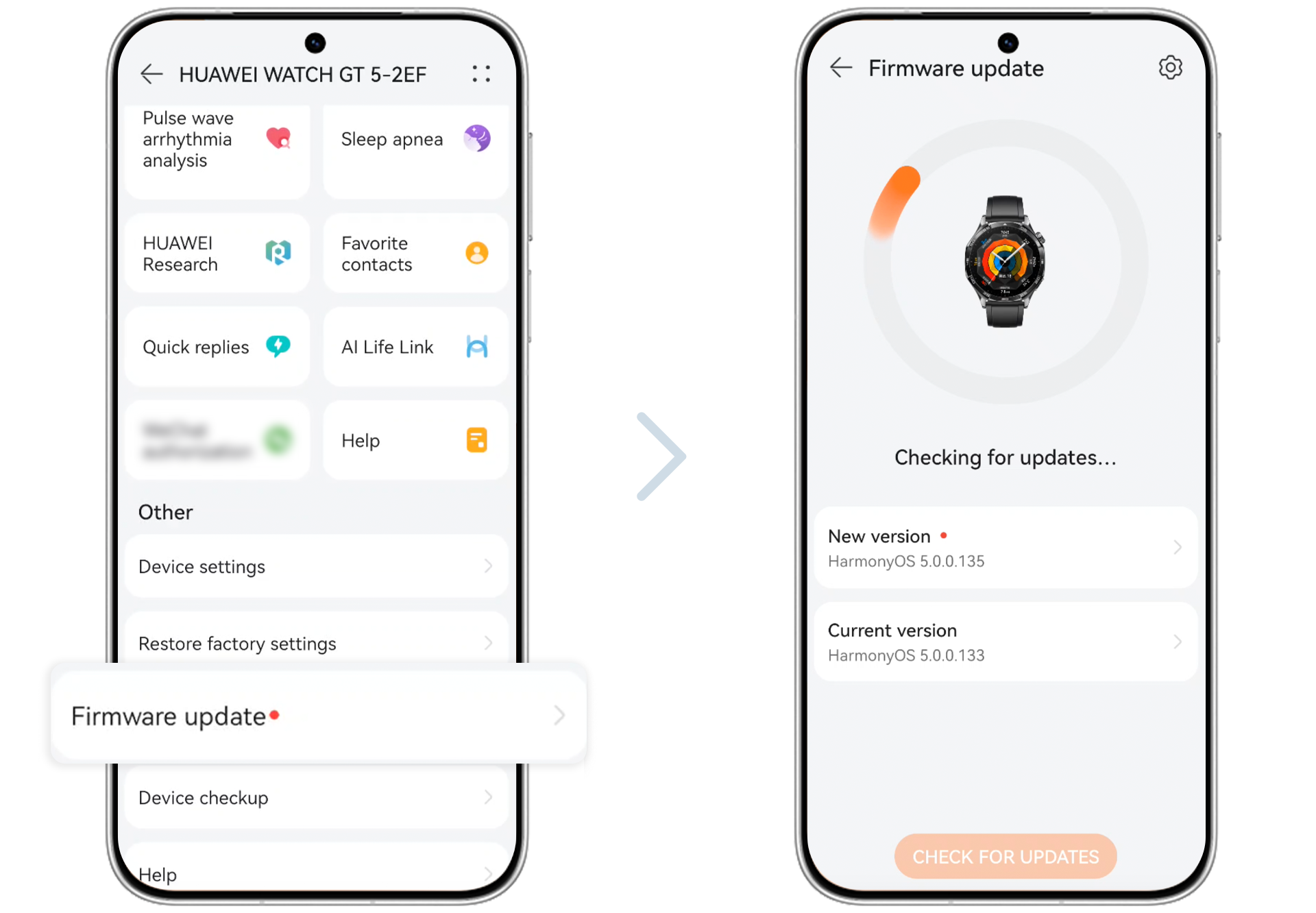 Upgrade the watch system version